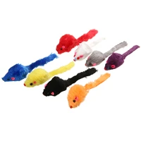 mayitr 24pcs pet cat mice shape toy furry kitten funny playing toys mice rattle mouse catnip interactive play random color