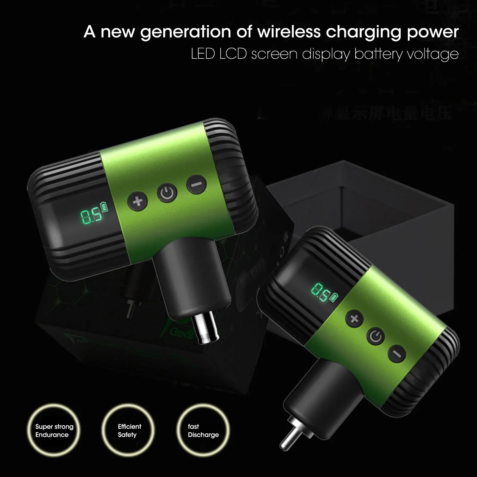 

Wireless Power Supply Tattoo Battery Power Pack with LED Display for All Tattoo Machines RCA Connection