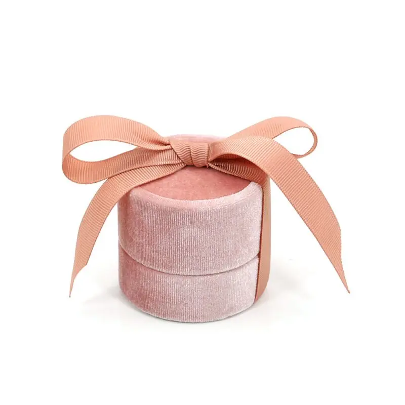 Круглый бант свадебное обручальное кольцо серьги дисплей чехол креативная лента