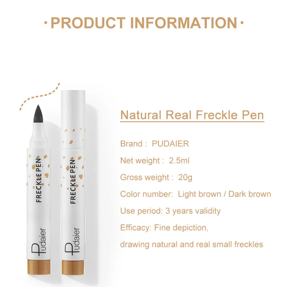 

Natural Lifelike Freckle Pen Soft Brown Freckle Pen Makeup Waterproof Dot Spot Pen Create the Most Effortless Sunkissed Look