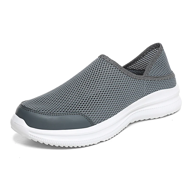 

New Mesh Men Casual Shoes Outdoor Non-slip Hiking Shoes Breathable Slip-on Walking Sneakers Fashion Men's Shoes Big Size 38-48