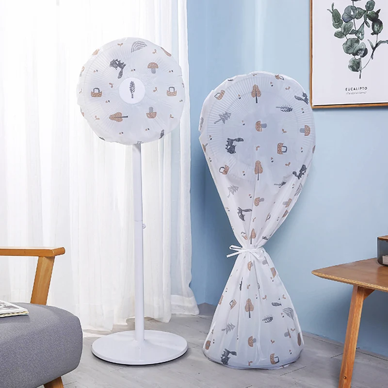 

10pcs/lot PEVA Fan Cover Cartoon Matte Waterproof Standing Fan Cover Safety Protection Household Decor Pedestal Fan Dust Cover
