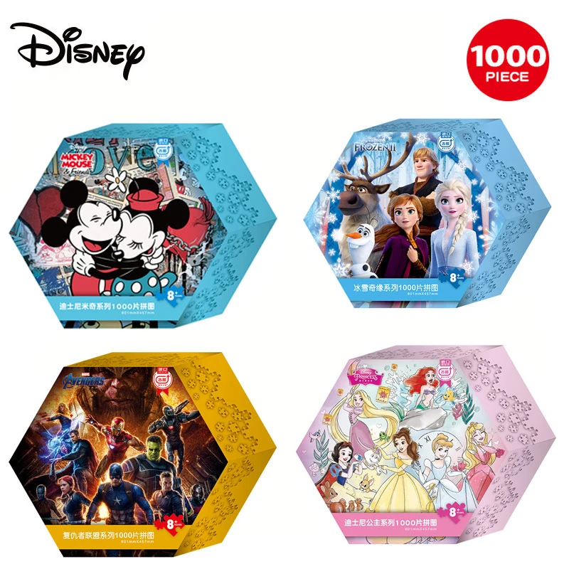 

Волшебная головоломка Disney «Холодное сердце 2», принцесса Микки, декомпрессионная, 1000 штук синего сердечника из бумаги, трудная головоломка, ...