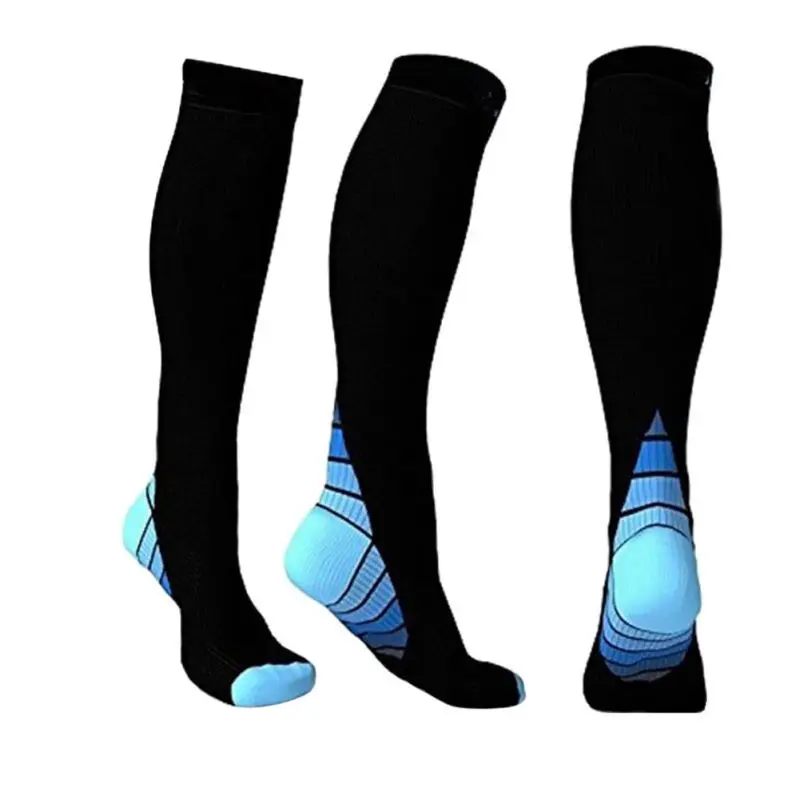 

Men Women Comfortable High Stockings Compression Socks Breathable Ball Games Socks Adult Anti Fatigue Long Socks Knee 2Pcs 2021