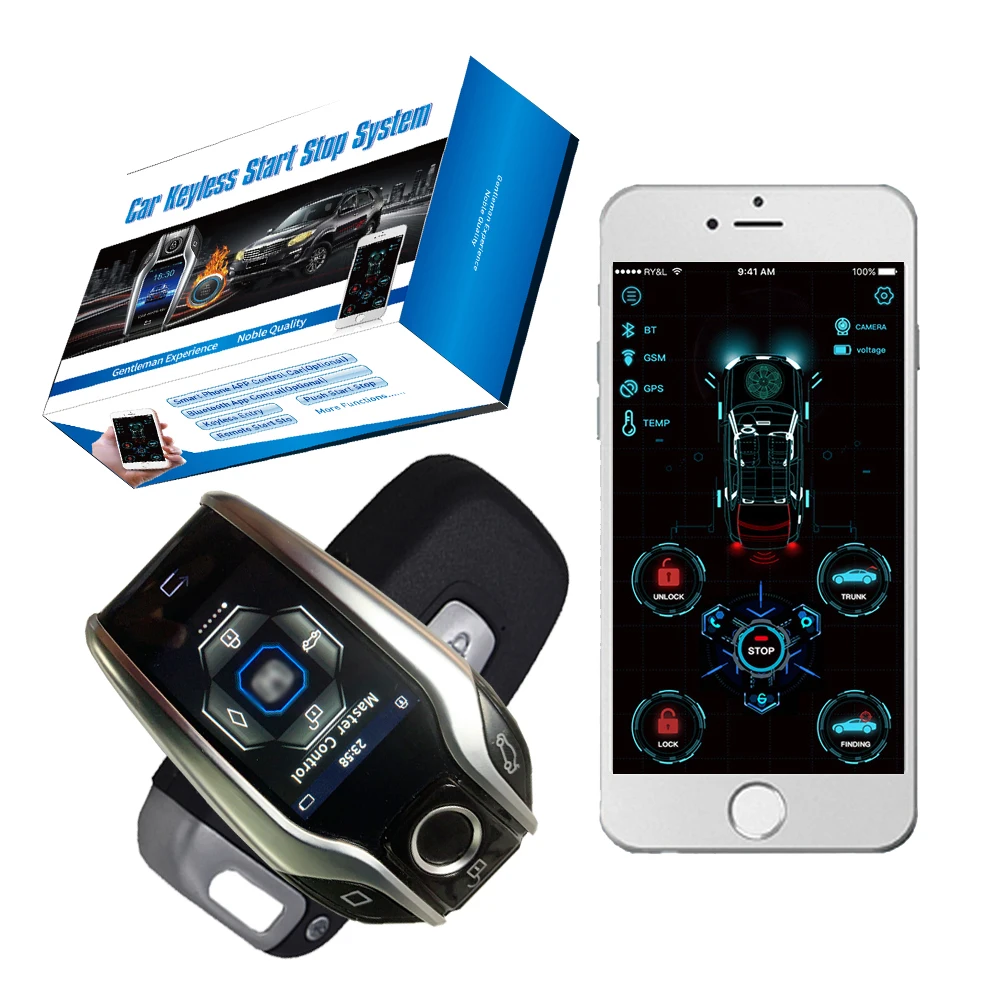 

Дропшиппинг KOL Cardot Push Start Stop PKE сенсорный экран стартер 4G GPS Автомобильная сигнализация
