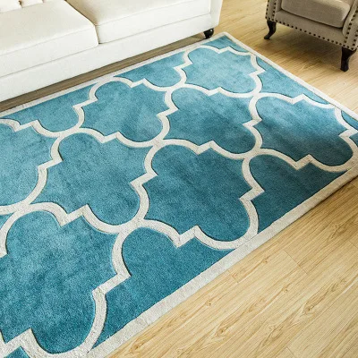 Синий Large High Quality Handwoven Wool Carpets For Living Room Chinese Wool Carpet Bedroom Kids Rug Thick Plush Soft Floor Carpets - Цвет: Синий