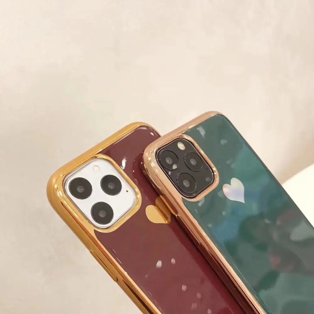 ORYKSZ 3D Любовь Сердце гальванический чехол для iphone 11 Pro Max 6 6S 7 8 Plus X XR XS роскошный