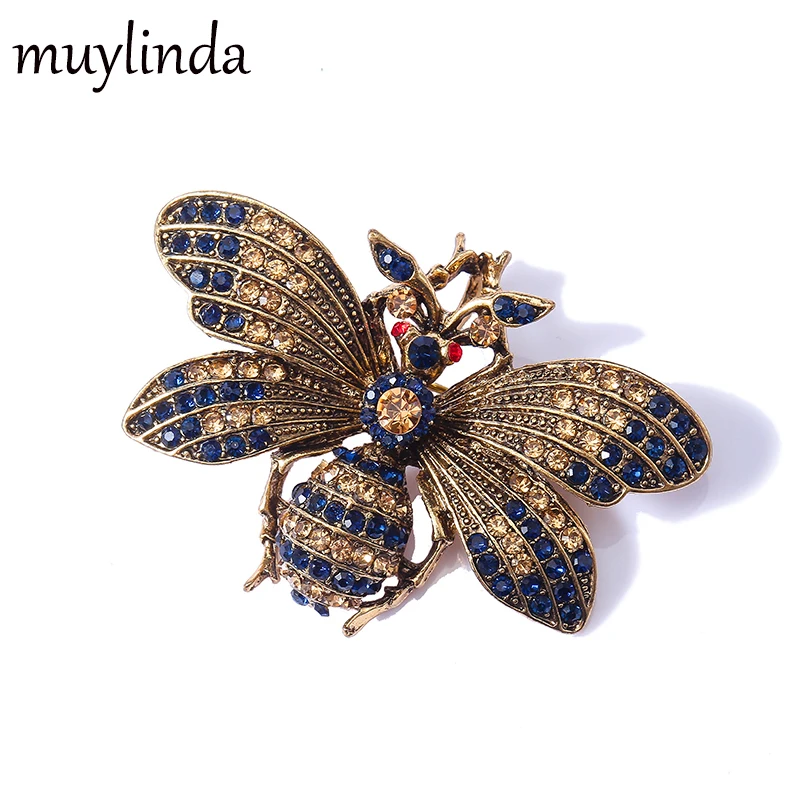 Muylinda насекомое пчела стразы броши для женщин и мужчин винтаж металлический штырь