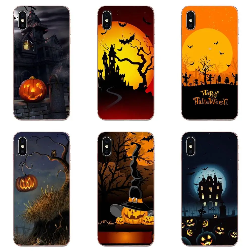Тканевые тыквы Happy Halloween для Samsung Galaxy A10 A20 A20E A3 A40 A5 A50 A7 J1 J3 J4 J5 J6 J7 2016 2017 2018 | Мобильные