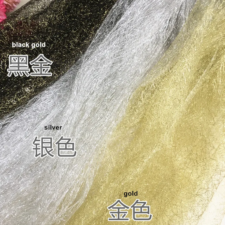 Золотая и серебряная шелковая симфоническая ткань 1 метр ажурная сетка кружевное