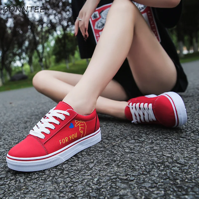 Кроссовки женские на плоской подошве Вулканизированная подошва Повседневная