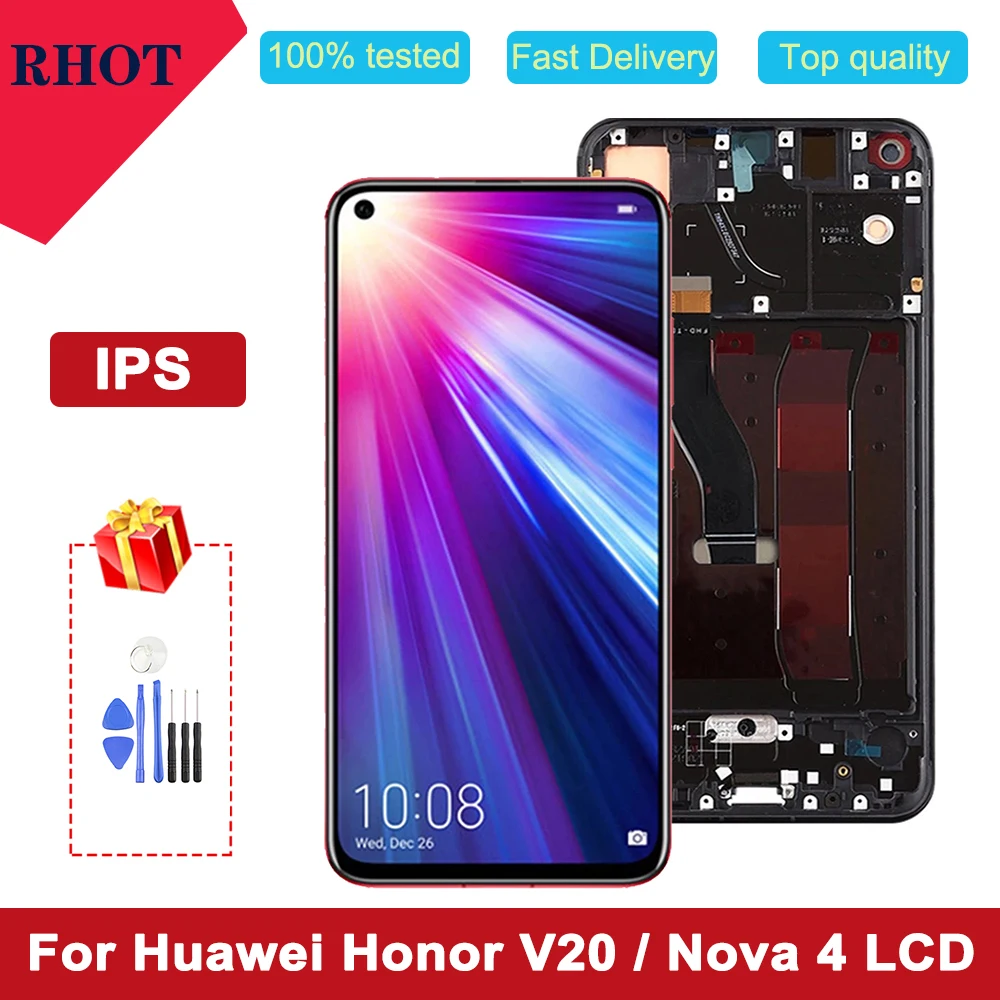 ЖК дисплей IPS 6 4 дюйма для HUAWEI Honor View 20 / V20 Huawei Nova с сенсорным экраном и дигитайзером