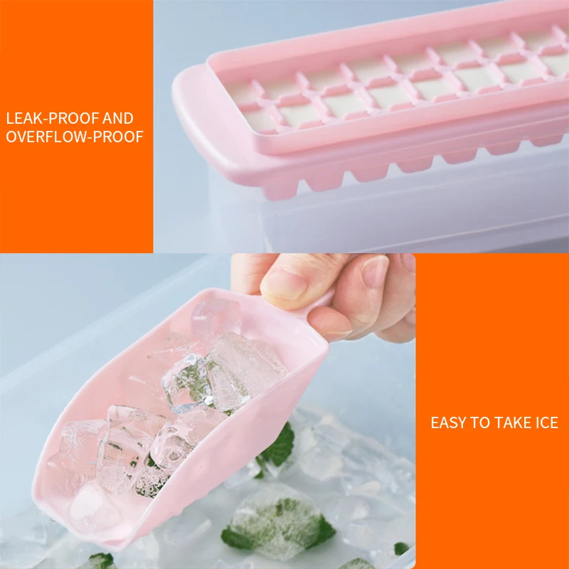Ice Cube Maker Mould 3 In 1 Tray Mold And Shovel Set Food Grade For Whiskey Cocktail Kitchen Accessories |