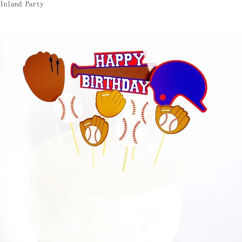 Бейсбольная Вечеринка латексные шары с днем рождения баннер бейсбольный