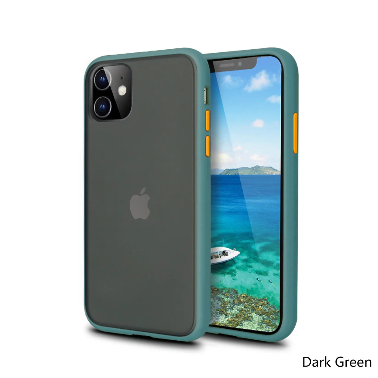 Чехол для Телефона IPhone 7 8 Plus X 11 Pro XR XS Max контрастный цвет прозрачный силикон ТПЭ противоударный прозрачный защитный чехол - Цвет: Dark green