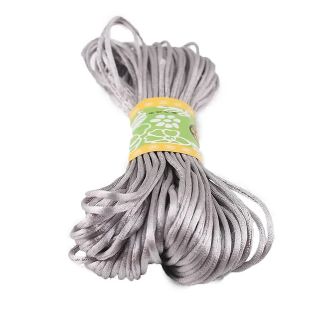 Silver rope 1 шт. 1 мм 80 м атласная шелковая веревка нейлоновый шнур красочный детский Прорезыватель аксессуары ожерелье-прорезыватель веревка для плетения DIY силиконовый инструмент из бисера - Цвет: Silver rope
