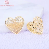 267 4pcs 20x21mm 24k gold color plated brass heart charms pendants high quality diy jewelry making findings