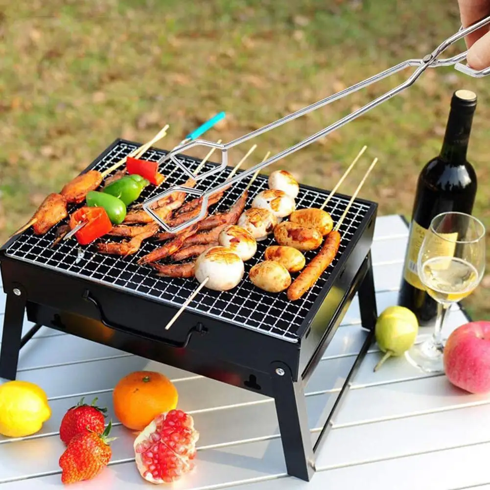 

New Convenient BBQ Tools Steel Scissors Type Grilled Barbecue Clip Portable Accessories Tongs Gadget Food Outdoor S9G2