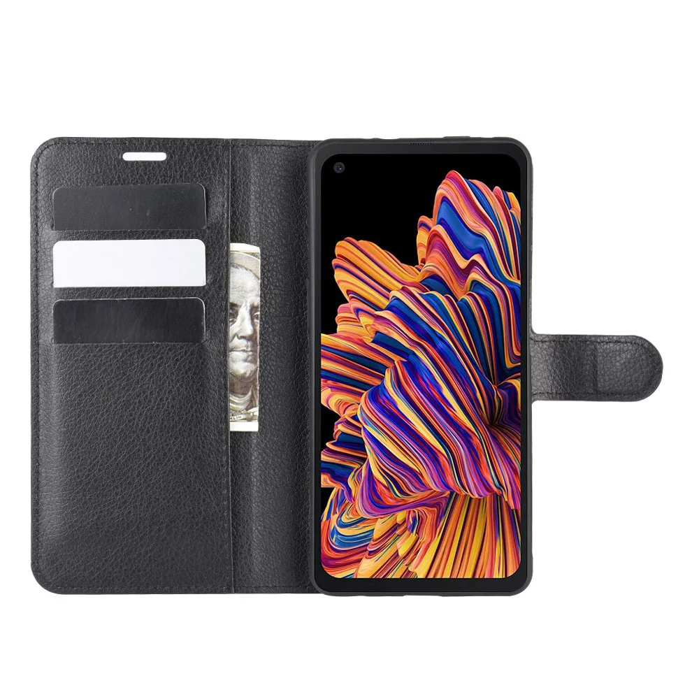 for galaxy xcover pro case luxury pu leather wallet stand flip case for samsung galaxy xcover pro sm g715fn sm g715f 2020 6 3 free global shipping