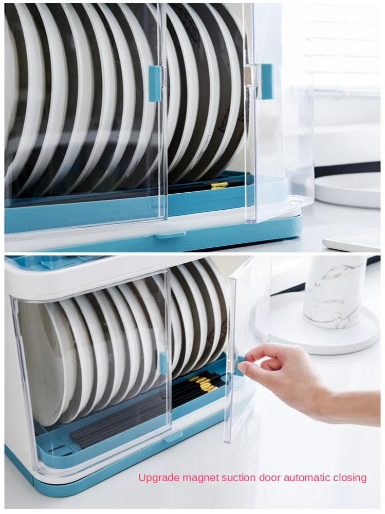 

Kitchen Bowl Rack Tableware Storage Box with Lid Tableware Bowl Storage Boxes Disc Draining Storage Rack Plastic Cupboard