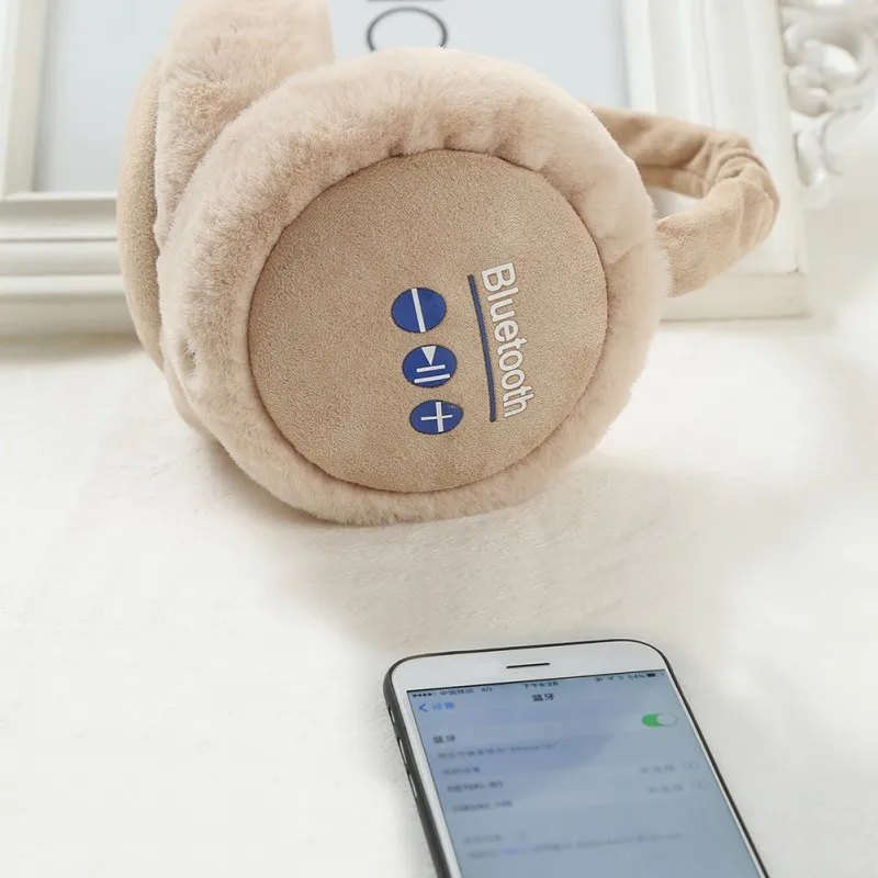Bluetooth-гарнитура с басами теплые плюшевые Беспроводные Наушники Hi-Fi мягкая