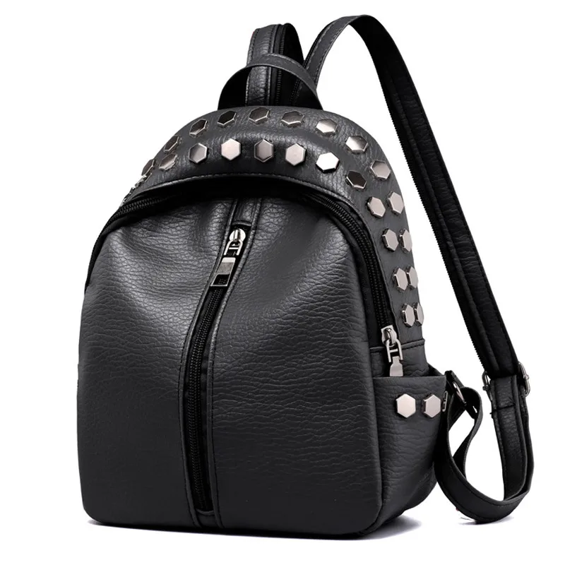 Кожаные рюкзаки с заклепками в готическом стиле роскошный брендовый классный