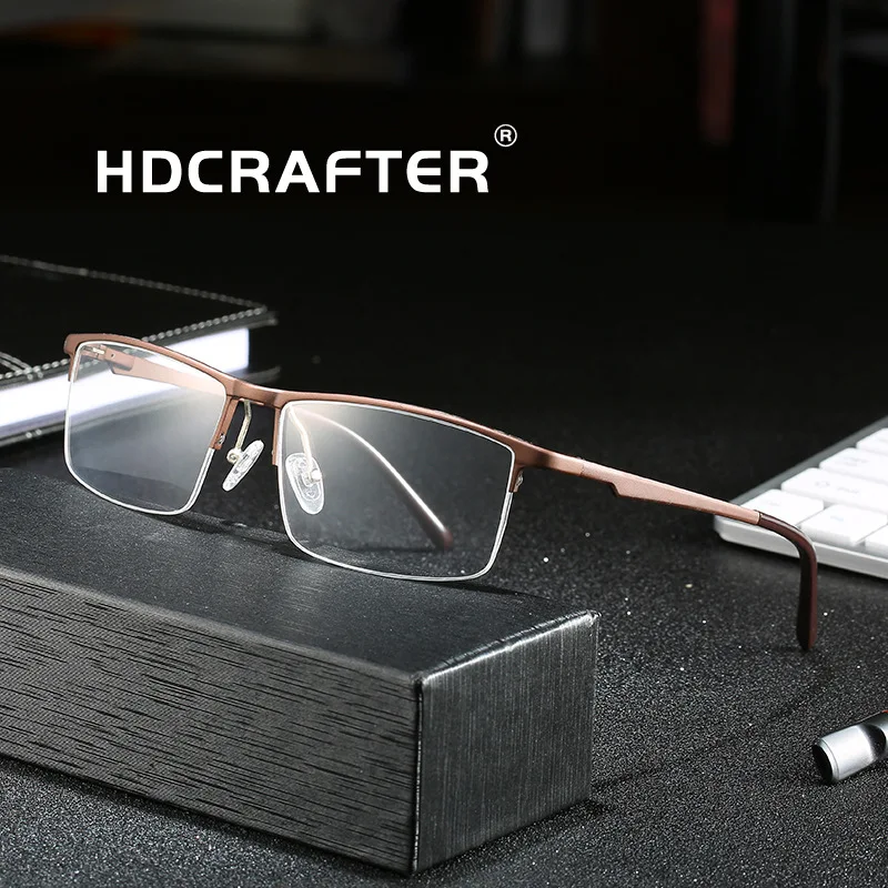 

HDCRAFTER Titanium Glasses Frame Men Ultralight Square Myopia Optical Prescription Eyeglasses Frames Women Plain Eyewear 6331