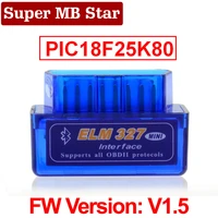super mini elm327 bluetooth v1 5 elm 327 version 1 5 with pic18f25k80 chip obd2 obdii for android torque automotive code scanner
