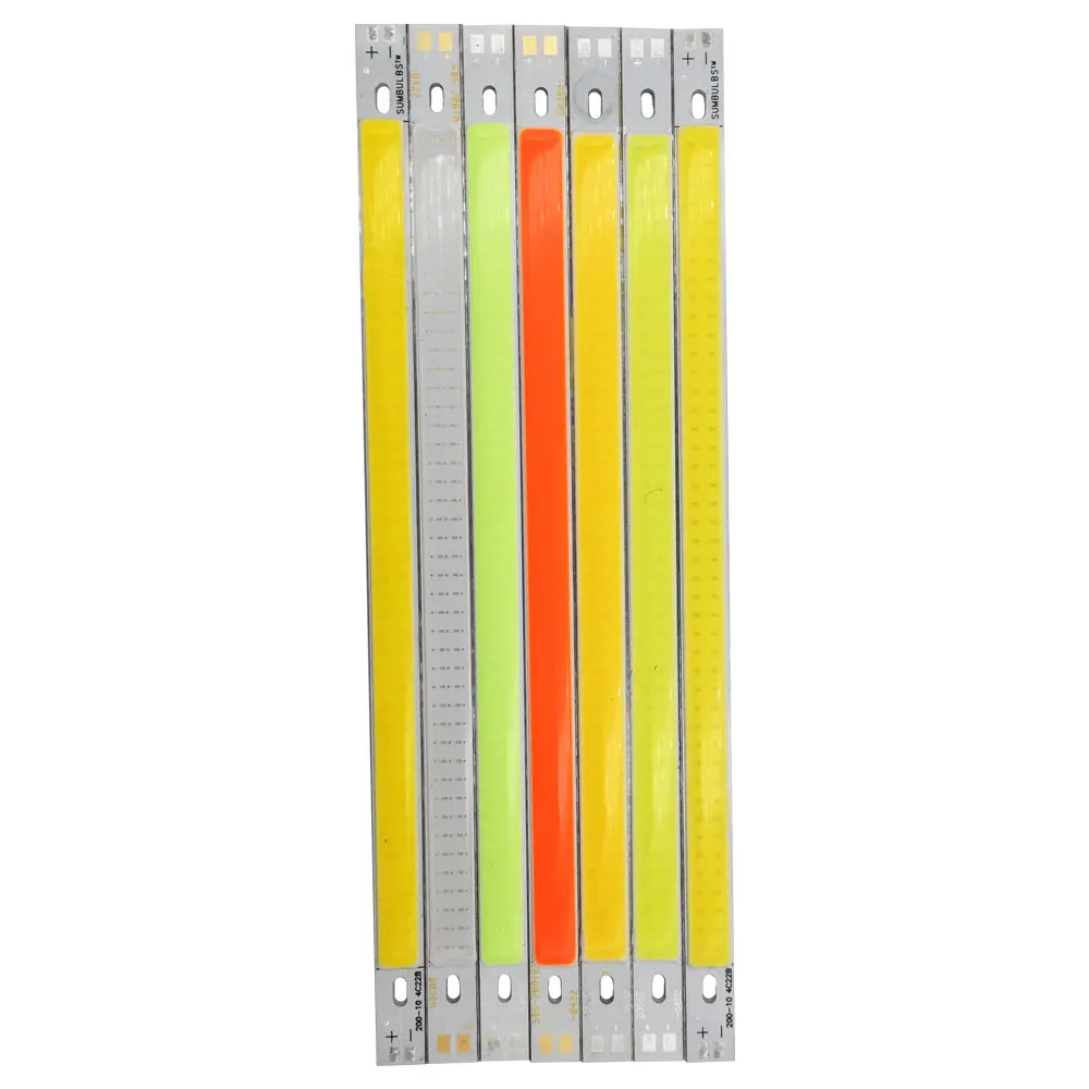 

200x10mm 20CM COB Strip LED Light Bar 12V 10W 1000LM Warm Cool White Blue Green Red Color for Car Lighting Decor Bulbs Diy DC12V