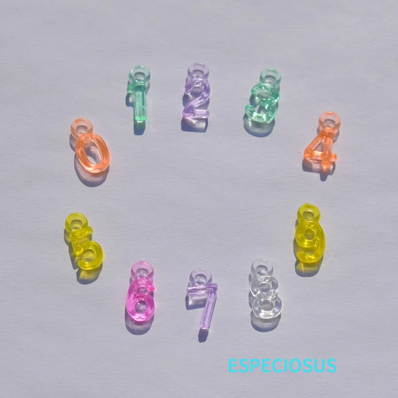 Children Jewelry Accessory 16MM Light Multi Color Acrylic Charms Numeral Beads Bracelet Digit Pendants Handcraft Departments | Украшения и