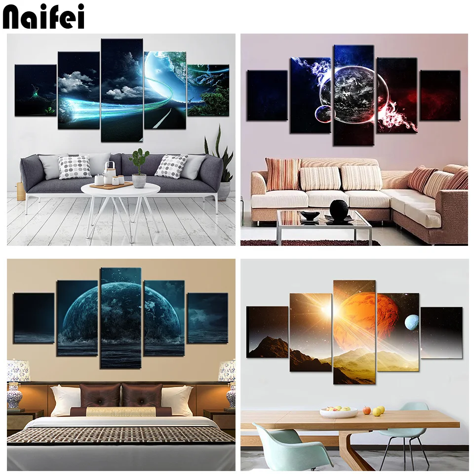 

diy 5D Diamond Embroidery 5pcs flower pink rose landscape Cross stitch Diamond Painting Round drill wedding present Home Decor