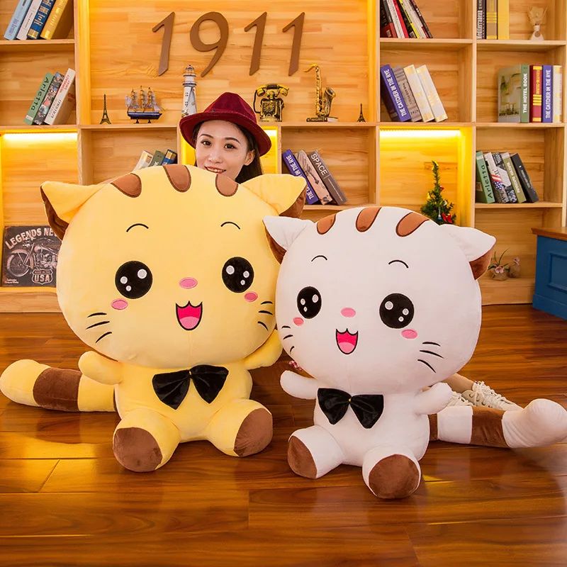 

Kawaii Cat Plush Toy Doll Pillow Stuffed Soft Fur Animal Kitten Child Adult Plush Toy Sleeping Cushion Home Decoration Girl Gift
