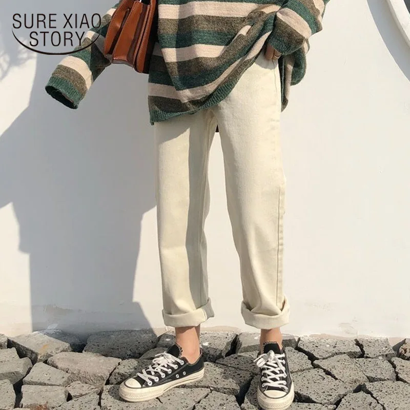 

Simple Pants Women 2021 Solid Pant Womens High Waist Casual Pockets Straight Chic Harajuku Korean Trousers 10385