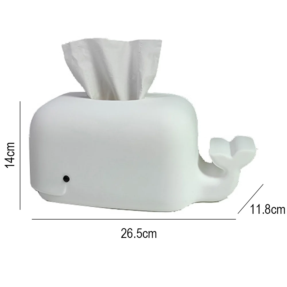 

Tissue Box Multifunctional Silicone Cartoons Whale Paper Storage Box for Home Livingroom Desk Decoration