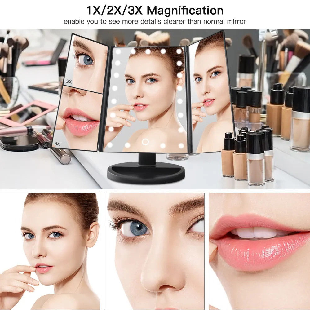 DIOZO сенсорный экран 21 светодиодный фонарь зеркало для макияжа 1X/2X/3X