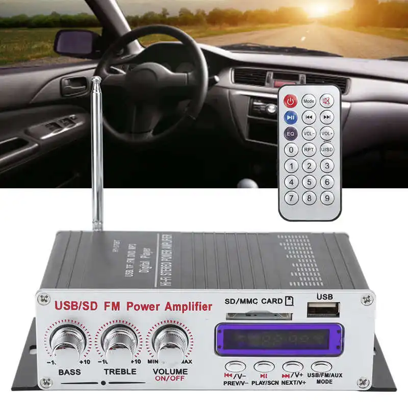 Домашний Bluetooth усилитель мощности HIFI стерео автомобильный FM аудио цифровой плеер