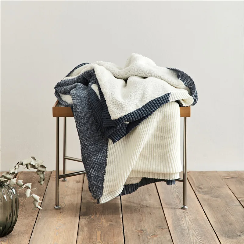 

Soft Warm Winter Lamb cashmere Blanket sofa blanket Square Flannel Blanket On the Bed Thickness Throw Blanket