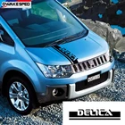 Наклейка на капот автомобиля для Mitsubishi Delica D5 L400 MPV, спортивные полосы в 4 движении, Декоративная Виниловая наклейка на крышку двигателя