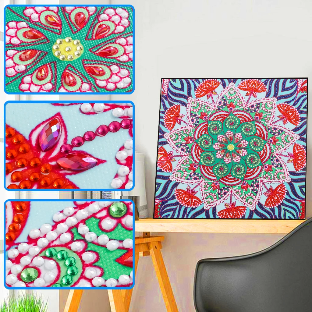 

Алмазная живопись особой формы Мандала Цветок Современный узор 5D Сделай Сам часть Набор для вышивки крестиком Хрустальное искусство
