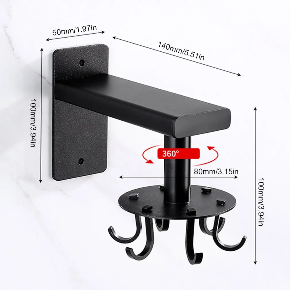 

Rotary Storage Rack With 6 Hooks No Punch Space Saving Storage Wall Hook Versatile Rack Kitchen Tools Kitchen Utensils Hot