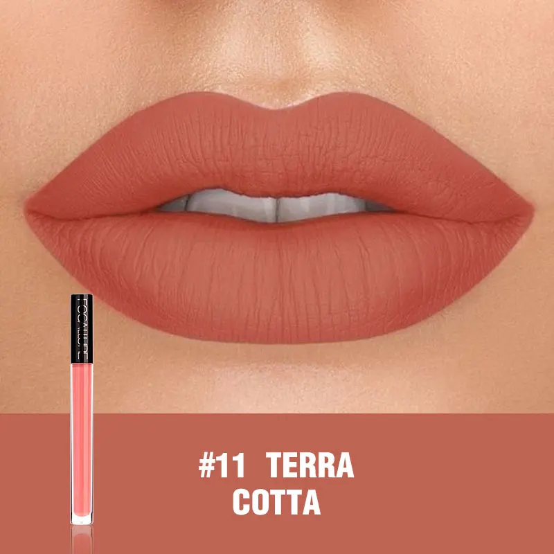 11 Focallure Matte жидкая помада ультра матовая помада для губ сексуальный пигмент водонепроницаемый Batom телесный оттенок Помада для губ стойкий к поцелуям макияж губ - Цвет: 11