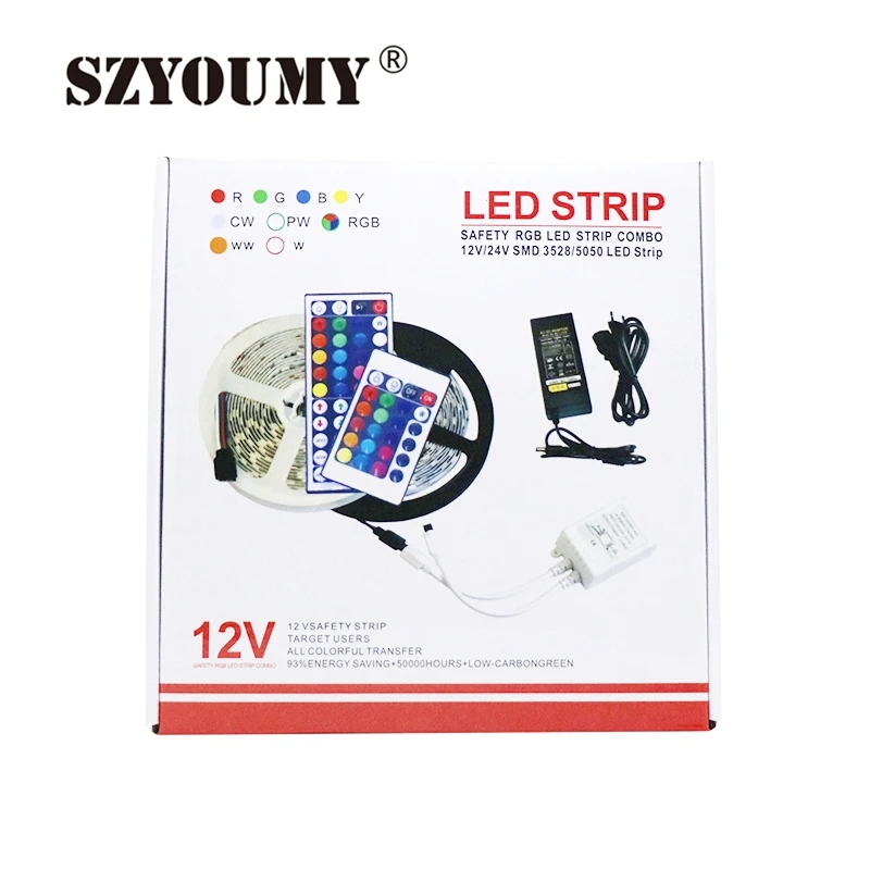 SZYOUMY 100 м 5050 RGBW Светодиодная лента 12 В постоянного тока 60 светодиодов/м 300