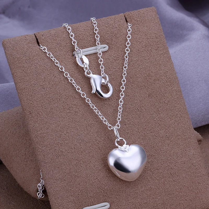 

Original designer 925 Sterling Silver Solid charms heart Necklace For Women Fashion party wedding accessories Jewelry fine gifts