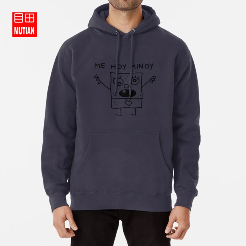 Me Hoy Minoy толстовки свитшоты doodlebob meme tumblr - Цвет: navy-hoodie