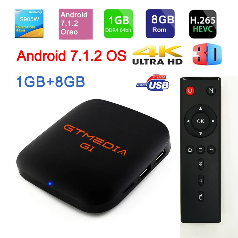 Популярная ТВ приставка на Android GTMEDIA G1 спутниковый приемник WIFI 1 ГБ/8 ГБ Ultra HD 1080P