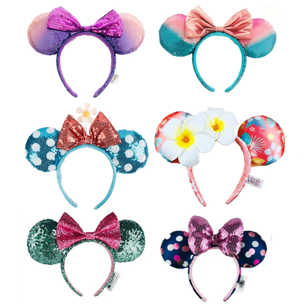

1PCS Big Minnie Ears Headband Sequin EARS COSTUME Hallowmas Headband Cosplay Plush Gift plush mouse doll girls Party Hair band