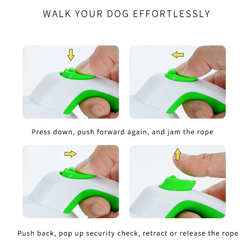

Pet Leash Retractable Dog Leash Portable Hand-Held Soft Reflective Rope for Outdoor Dogs Pets _WK