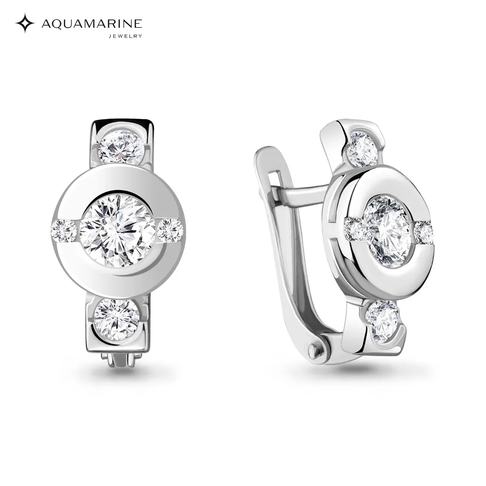 Серьги AQUAMARINE без вставок Серебро 925 пробы|Серьги-клипсы| |