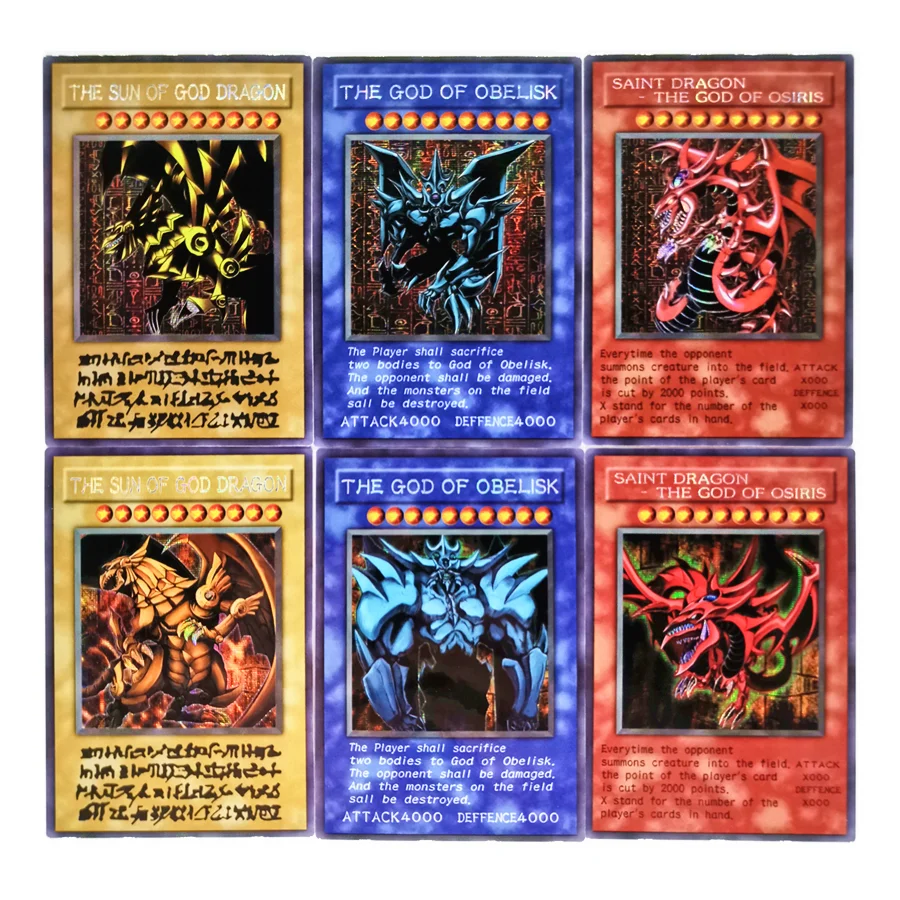 3 шт./компл. Yu Gi Oh открытка Бога голубые глаза белый дракон DIY Красочные игрушки