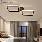 220V 110V Современные светодиодные люстры черный и белый Потолочная люстра освещение для гостиной Спальня столовая Кухня светильников